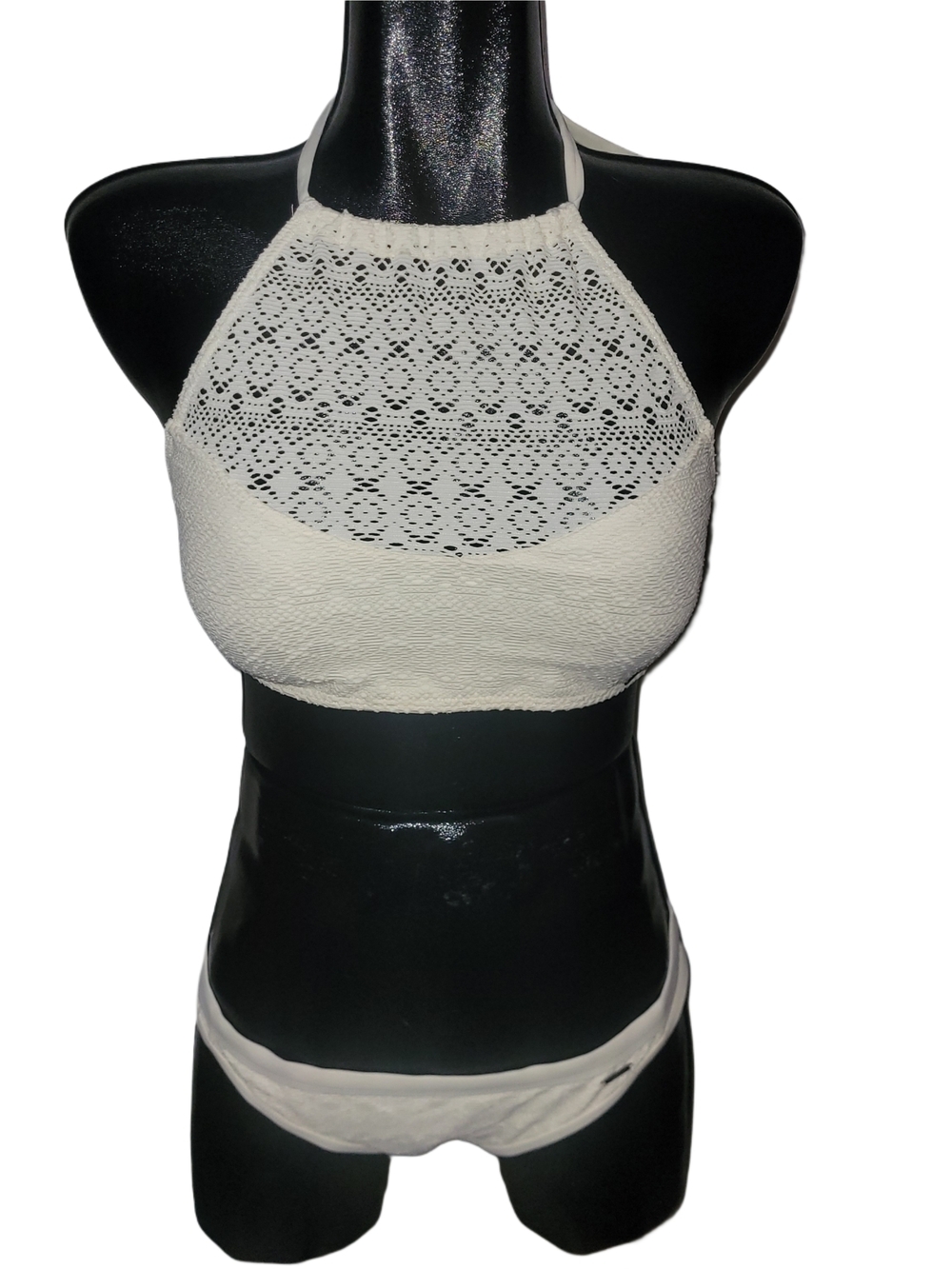 Ripzone Women's Cream Lace Eyelet Halter Bikini Set Size L